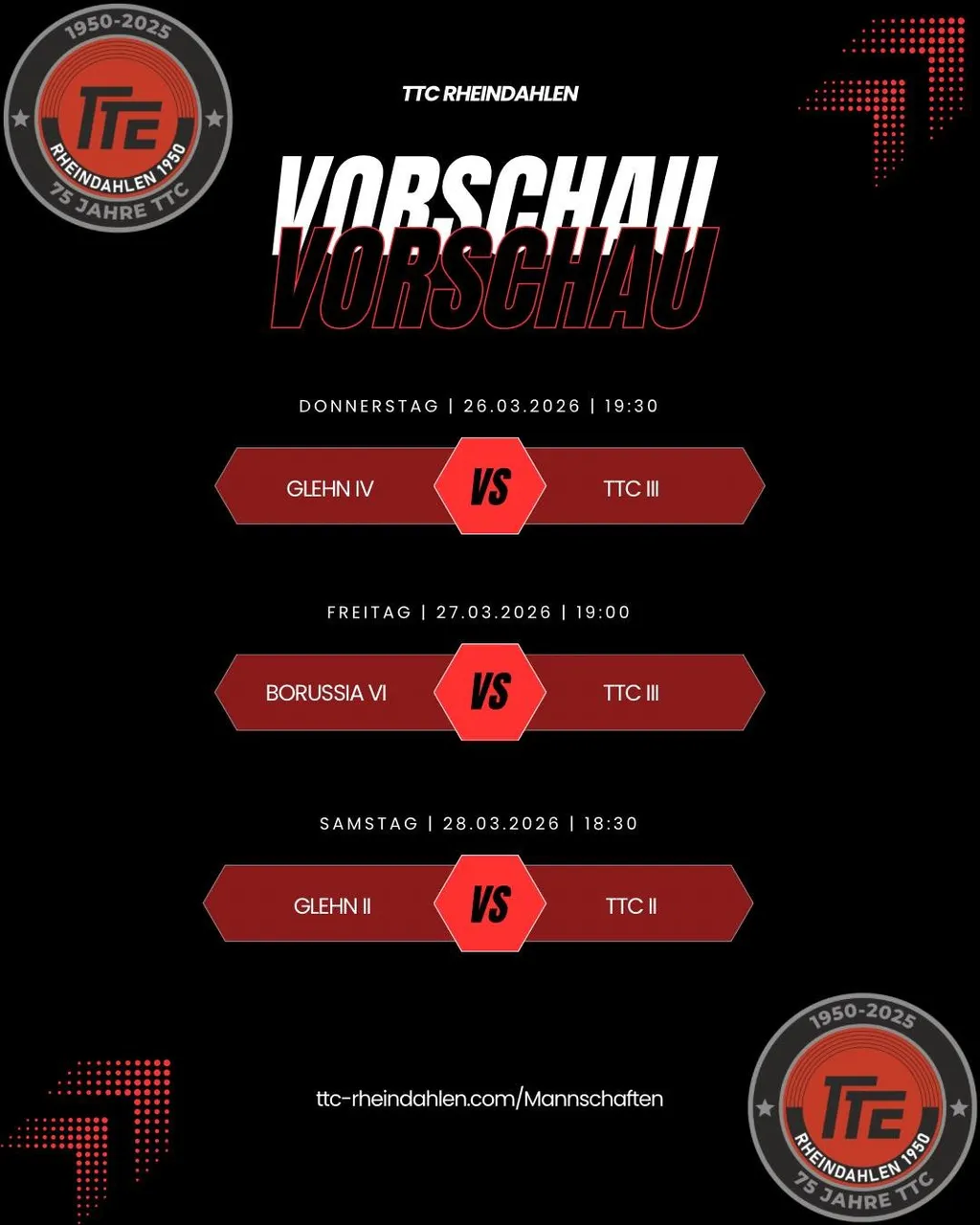 Wochenvorschau KW 13: 3. Herren Doppelpack im Aufstiegskampf und Saisonabschluss der 2. Herren
